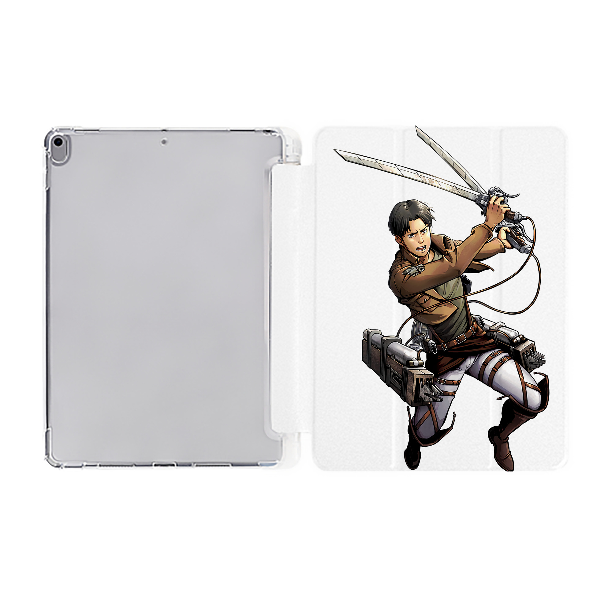 （画像用） 進撃の巨人 Attack on Titan IPad ケース ペン収納付き 三つ折りスタンド PUレザー×シリコン 対応機種9.5/10.5/10.9インチ